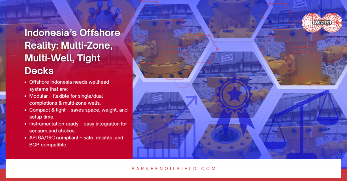 Compact API 6A wellhead system engineered by Parveen for multi-zone offshore wells.